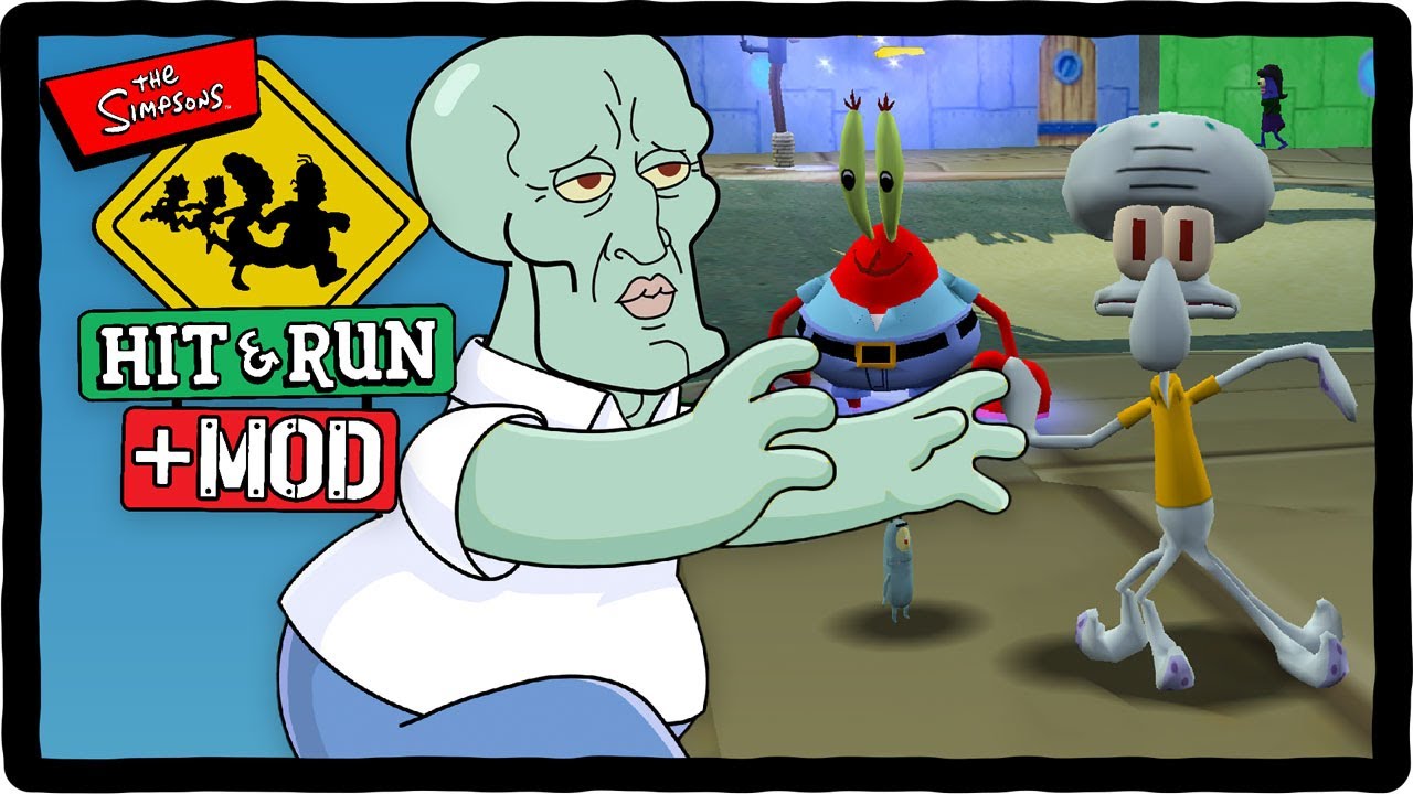 Надоедливый Сквидвард... СНОВА - The Simpsons: Hit & Run + MOD!