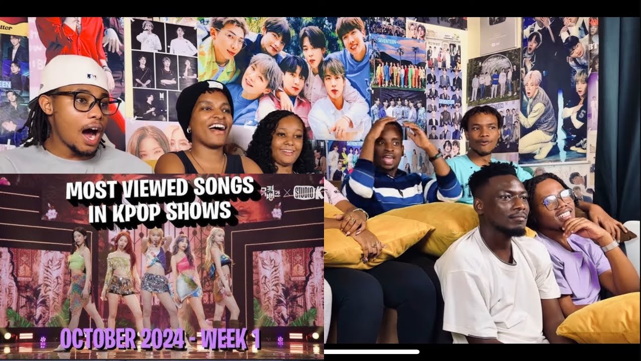 Africans show their friends (Newbies) TOP 100 MOST VIEWED SONGS IN KPOP MUSIC SHOWS IN 2024 - so far