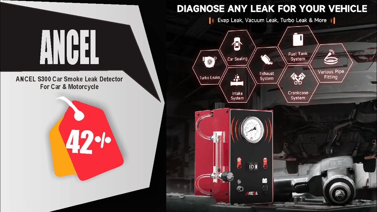 ANCEL S300 Car Smoke Leak Detector Turbo 12V with Pump EVAP Pipe Leak Locator Smoke Generator