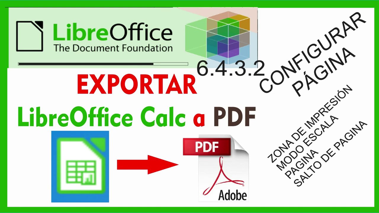 Exportar a PDF de LibreOffice Calc configurar las paginas para guardar en PDF, f&aacute;cil y r&aacute;pido.