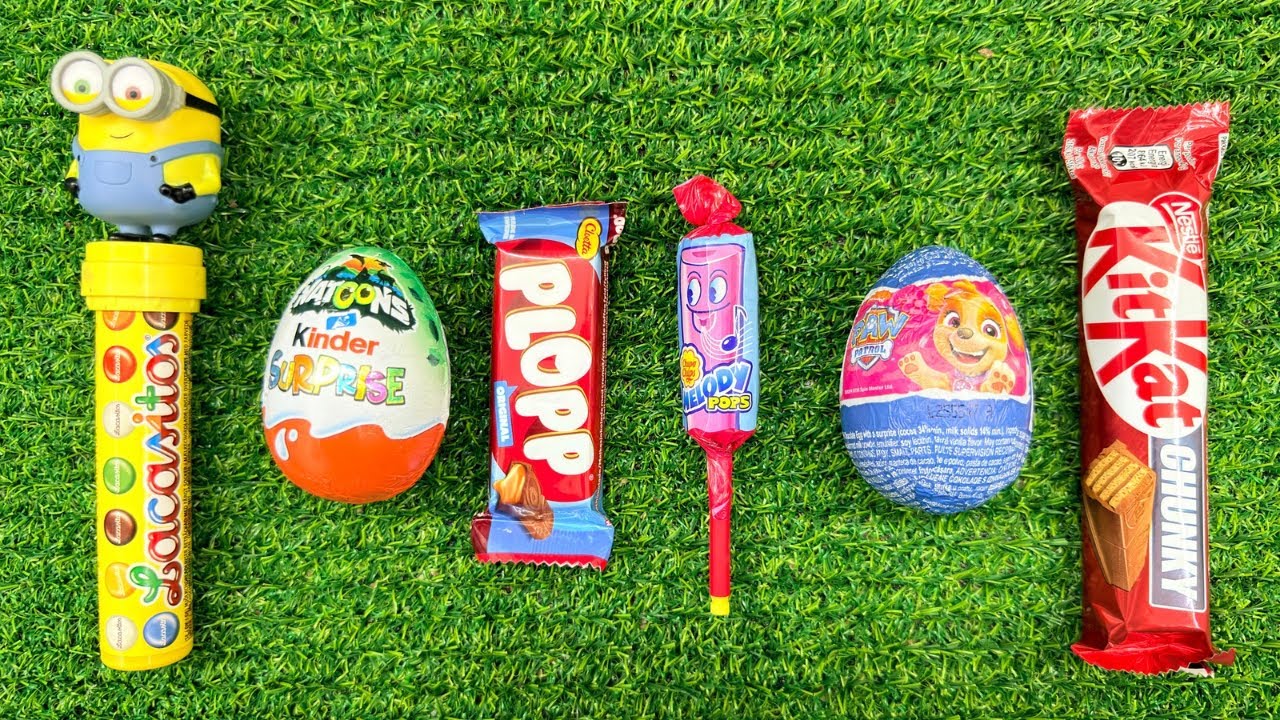 ASMR Most Popular Candys / some lots of colorful rainbow lollipop candy / unpacking chocolate eat