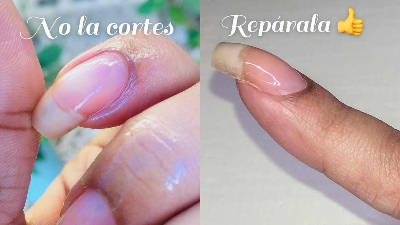 COMO REPARAR UNA UÑA  NATURAL ROTA 💅🏻