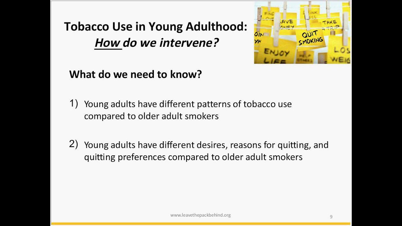 Smoking Cessation Webinar Young Adults' Use of Cigarettes and Alternative Products