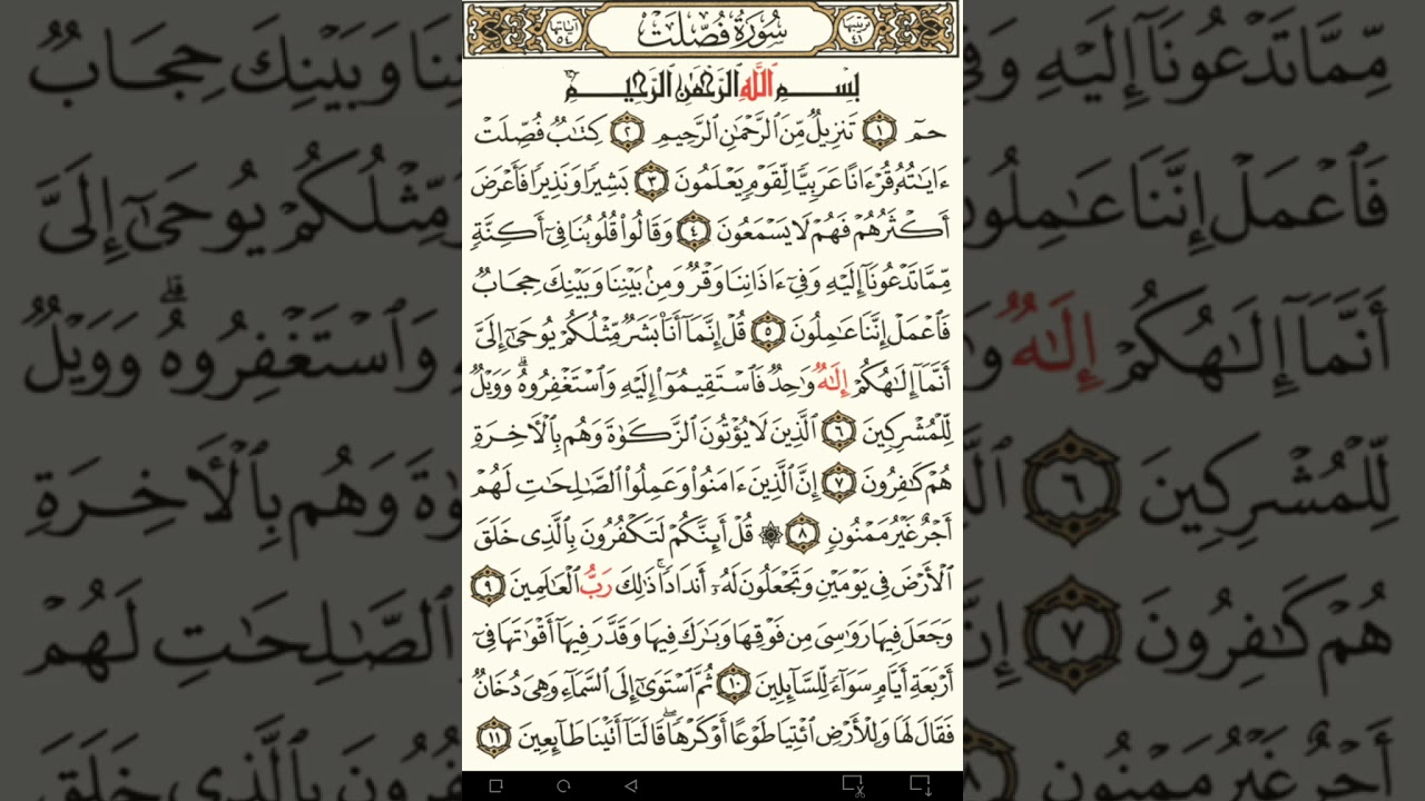 ماهر المعيقلي سورة فصلت مكتوبة صفحة 477 مصحف المدينة المنورة جودة عالية