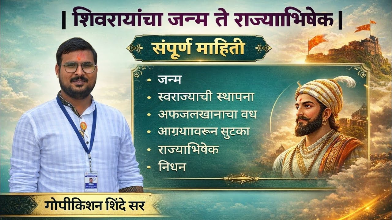 शिवाजी महाराजांचा इतिहास – स्पर्धा परीक्षेसाठी महत्वाचे मुद्दे | MPSC | Police Bharti |
