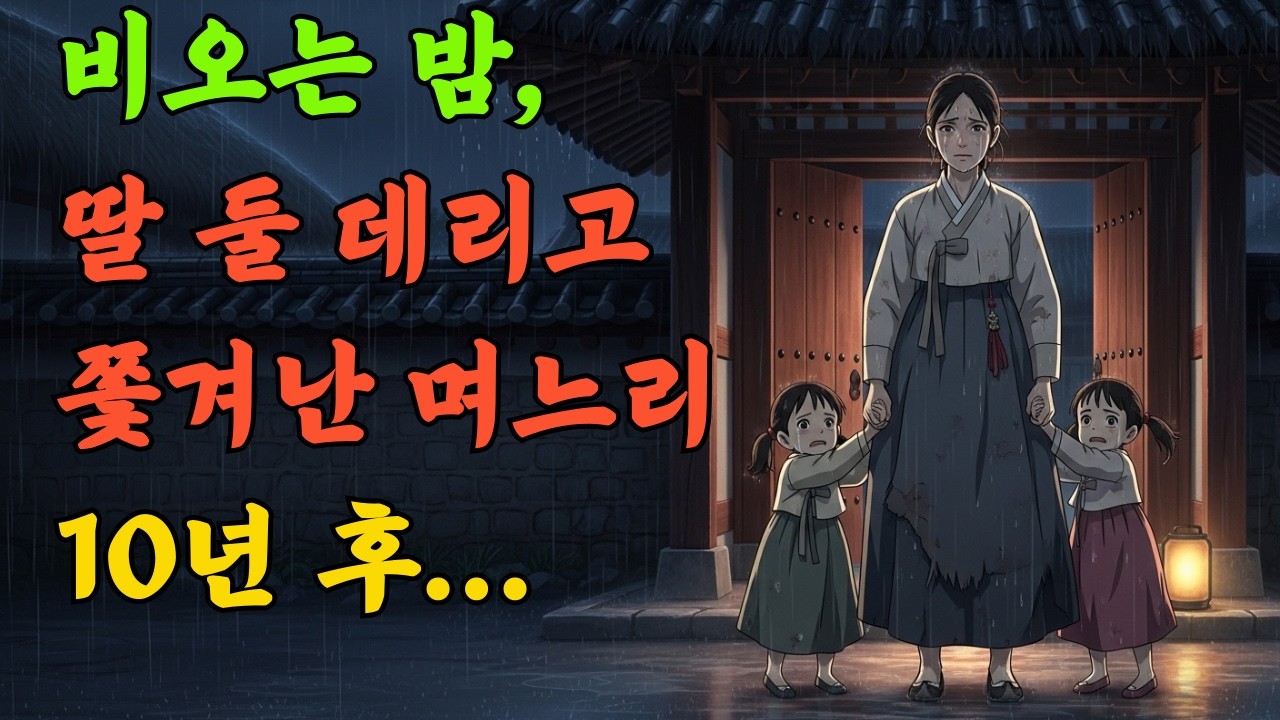 비오는 밤, 딸 둘 데리고 쫓겨난 며느리