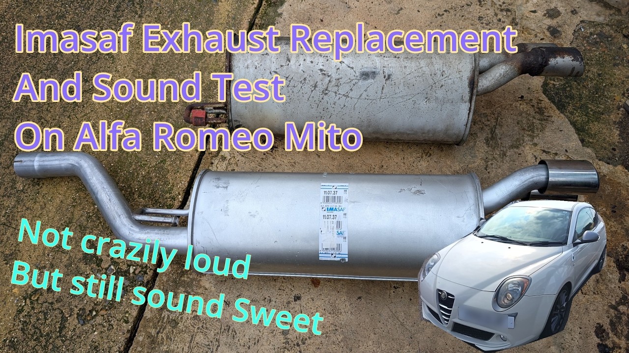 Alfa Romeo Mito Imasaf Exhaust Replacement and Sound Test. Fixing a Rear Silencer Leak