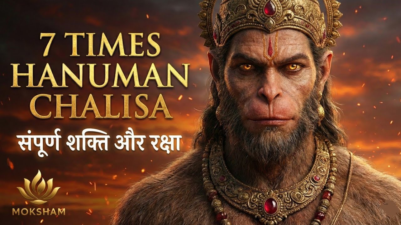 Remove All Obstacles: 7x Hanuman Chalisa (Continuous Loop) | Jai Hanuman Gyan Gun Sagar