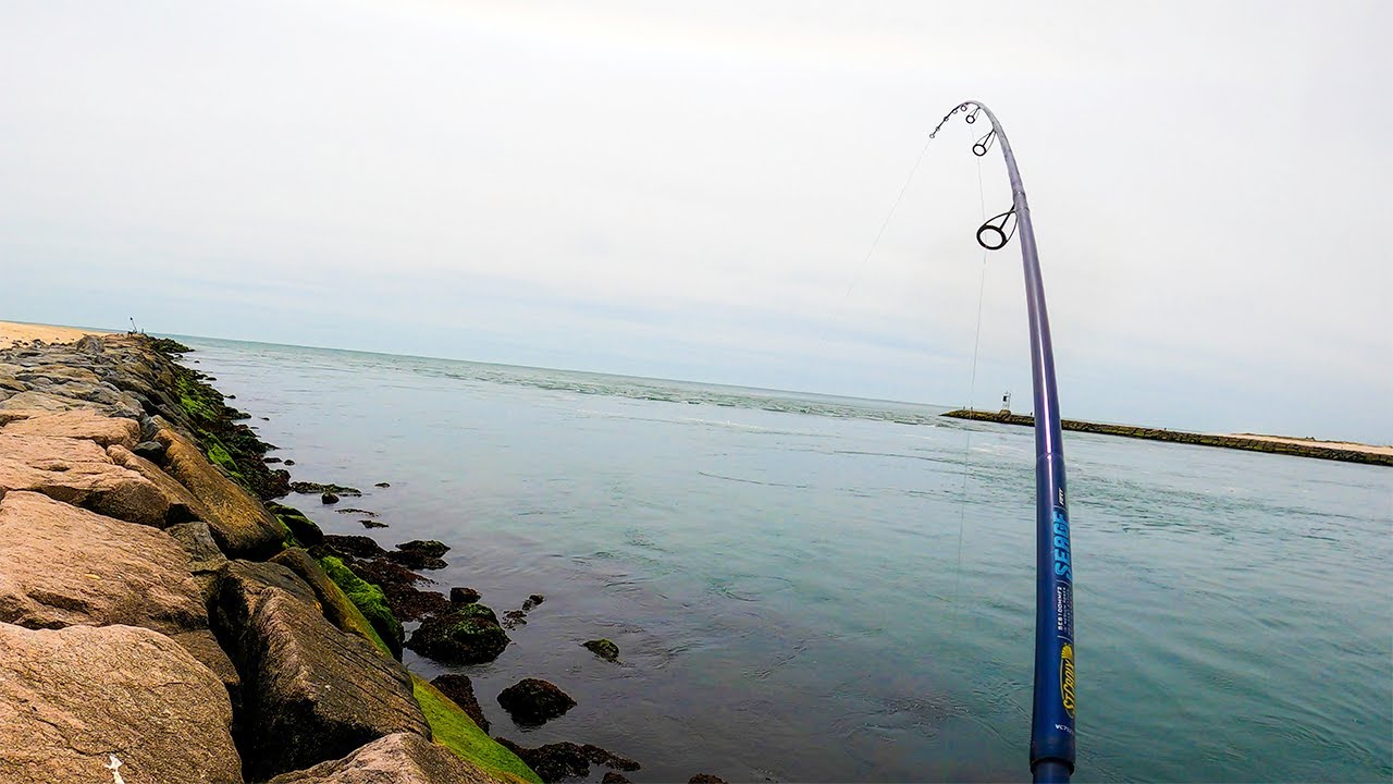 Catching BIG Bluefish Off Shinnecock Inlet Southampton New York on Yo-Zuri Mag Darters!