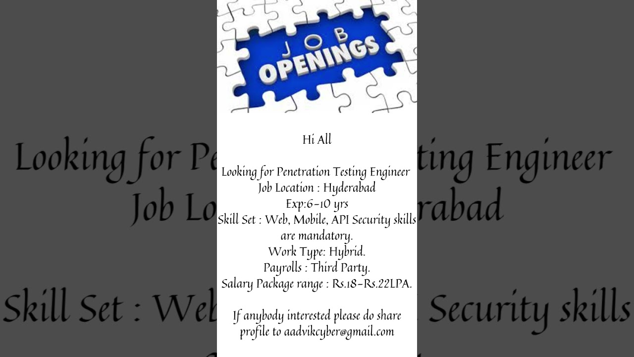 Job Openings : Penetration Testing