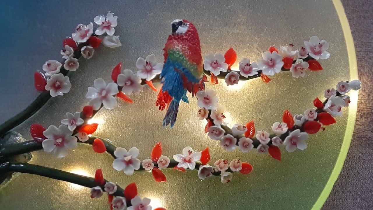 Como hacer flores de ALMENDRO con porcelana fria casera SIN MOLDES