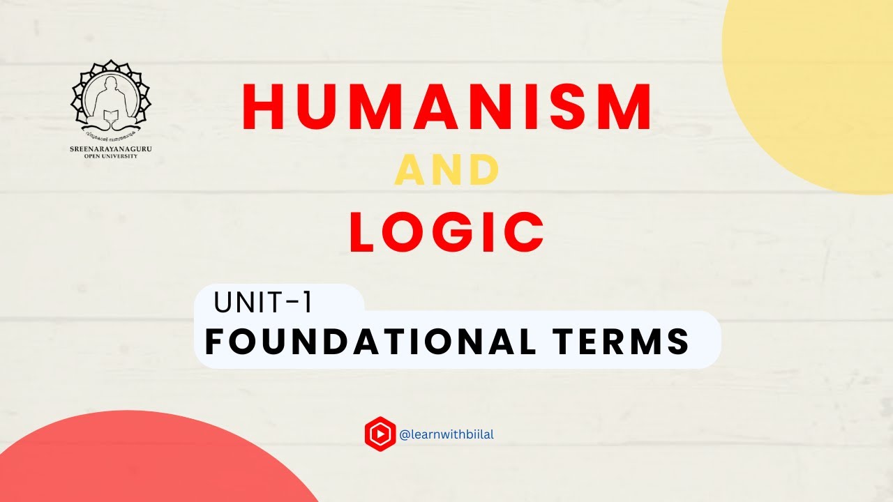 Humanism and logic (block 1 unit 1) | Sree Narayana Guru Open University