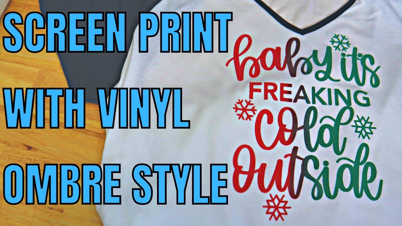 Screen Print with vinyl on your Cricut Ombre screen print ink screen printing using multiple colors