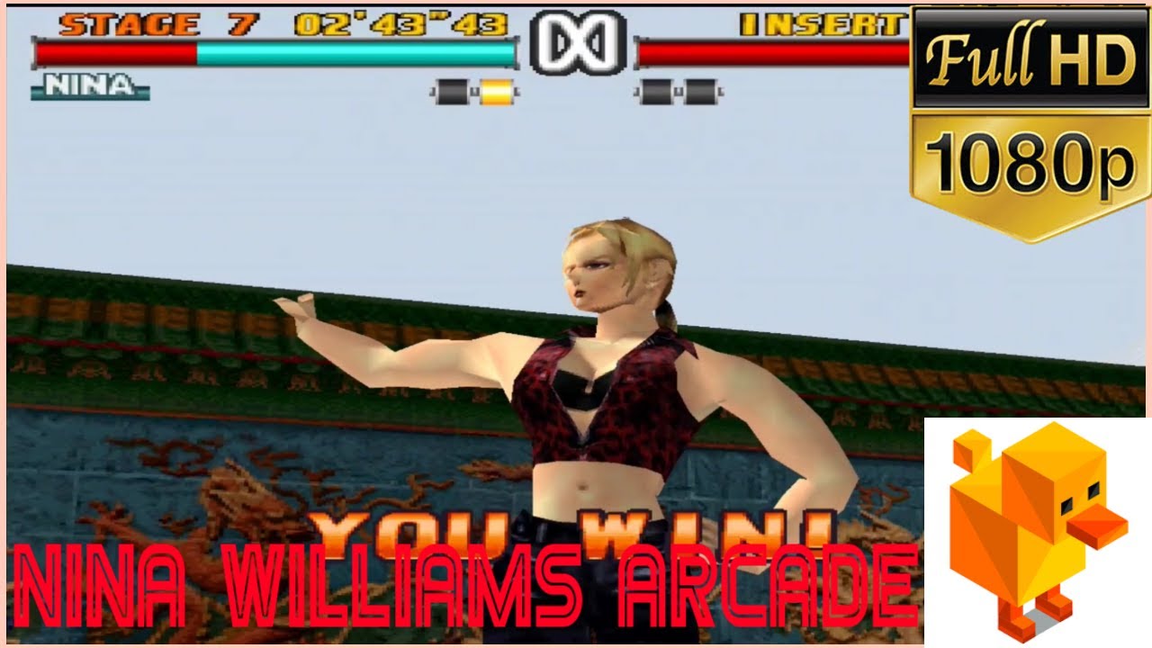 [PS1] Tekken 3 - Nina Williams Arcade Mode Medium Difficulty Playthrough [HD 1080p]