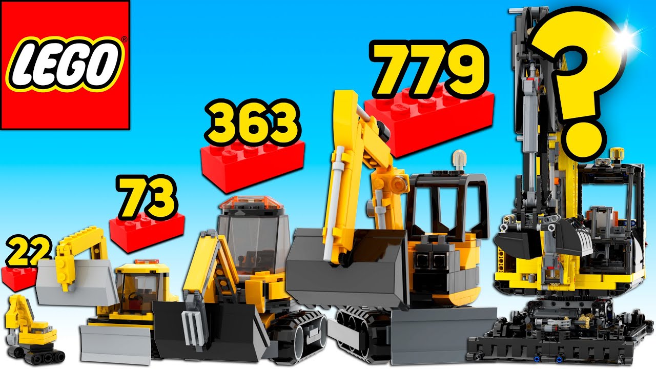 LEGO Excavators in Different Scales - Comparison