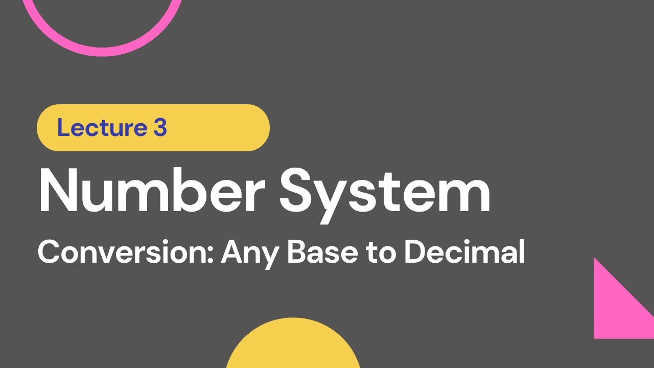 Number System: Lecture 3 - Conversion of Any Base to Decimal