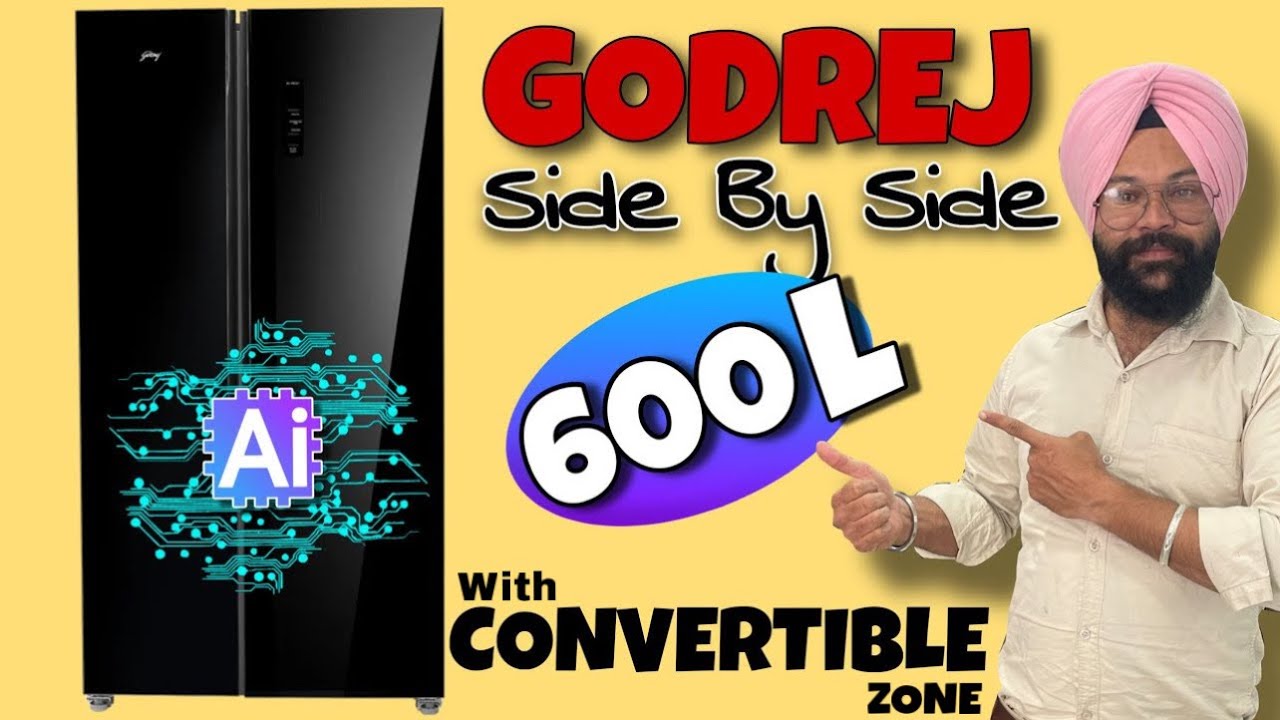 Godrej New 600L Side By Side Refrigerator // AI Technology // Best price Space Features Demo 2025