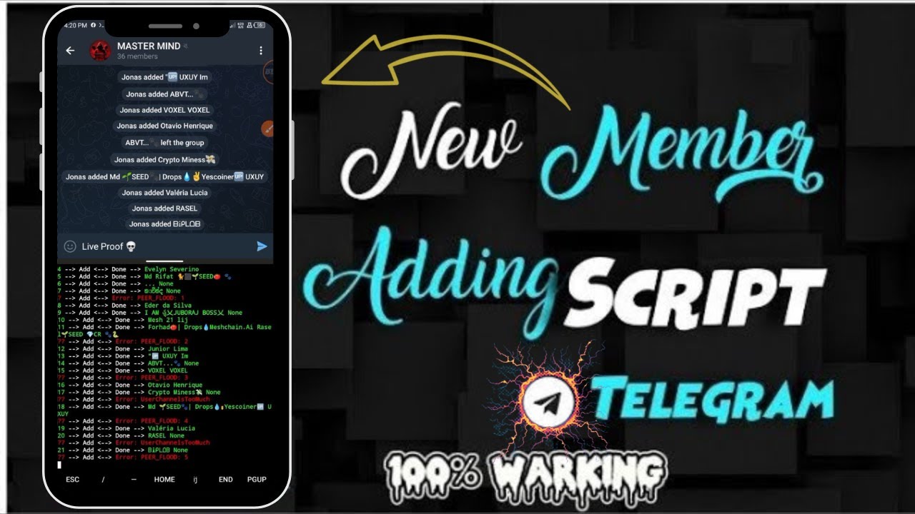 Telegram New Free Member Adder Script For 2025⚡/Per Account Add 50+ Member / No Account Banned ✔️