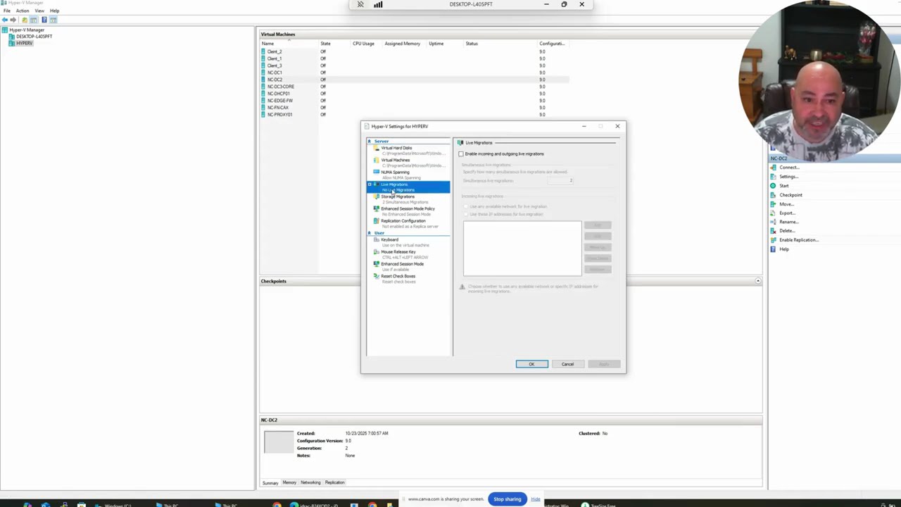 Transfer a Hyper-V VHD/VHDX file to a different drive on the same server.