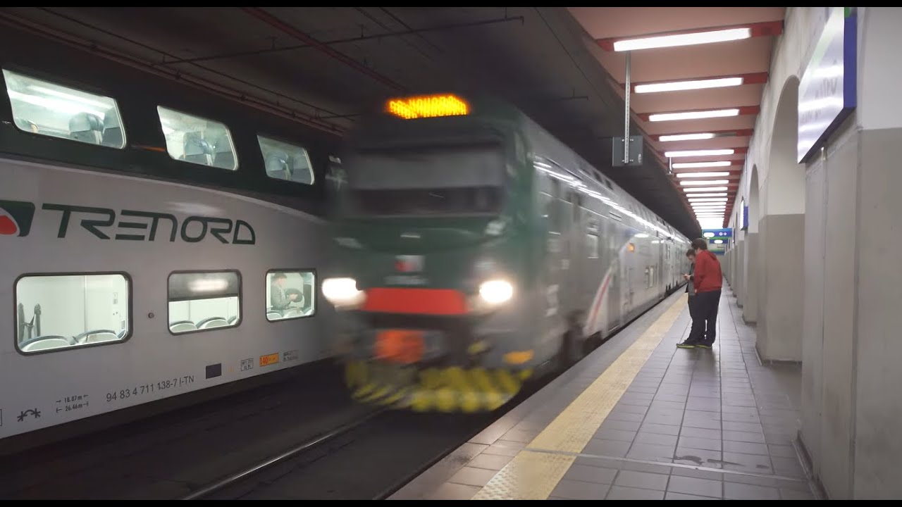 Italy, Milan, double decker train night ride from DATEO to REPUBBLICA