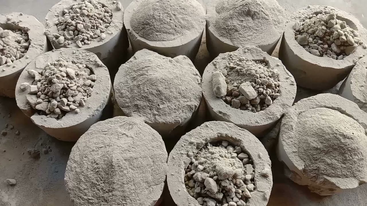 Pure cement cups filled with cement and pebbles |Satisfying Video |Asmr Puppys
