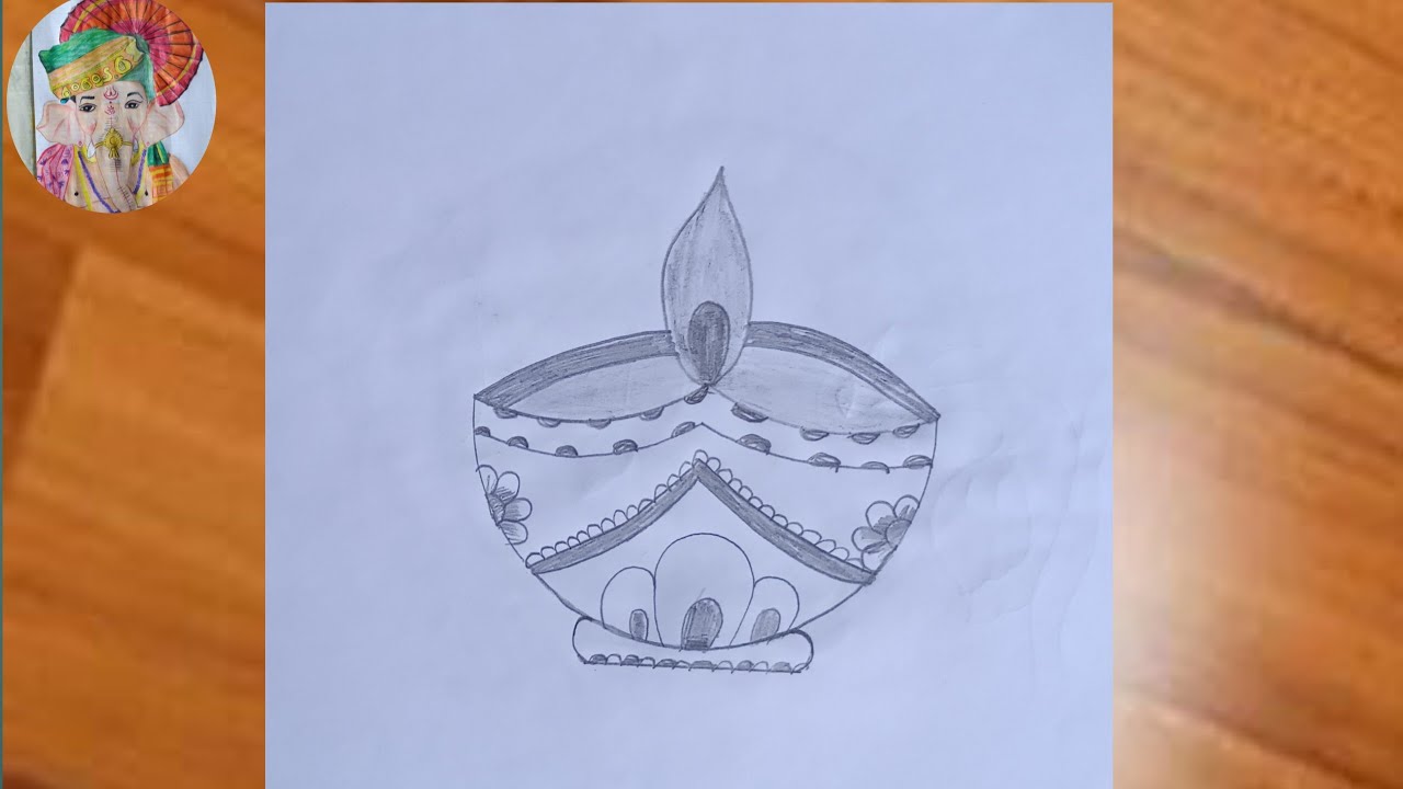 How to Draw Diya Step by Step /Diwali Special Diya Drawing || Diya Drawing