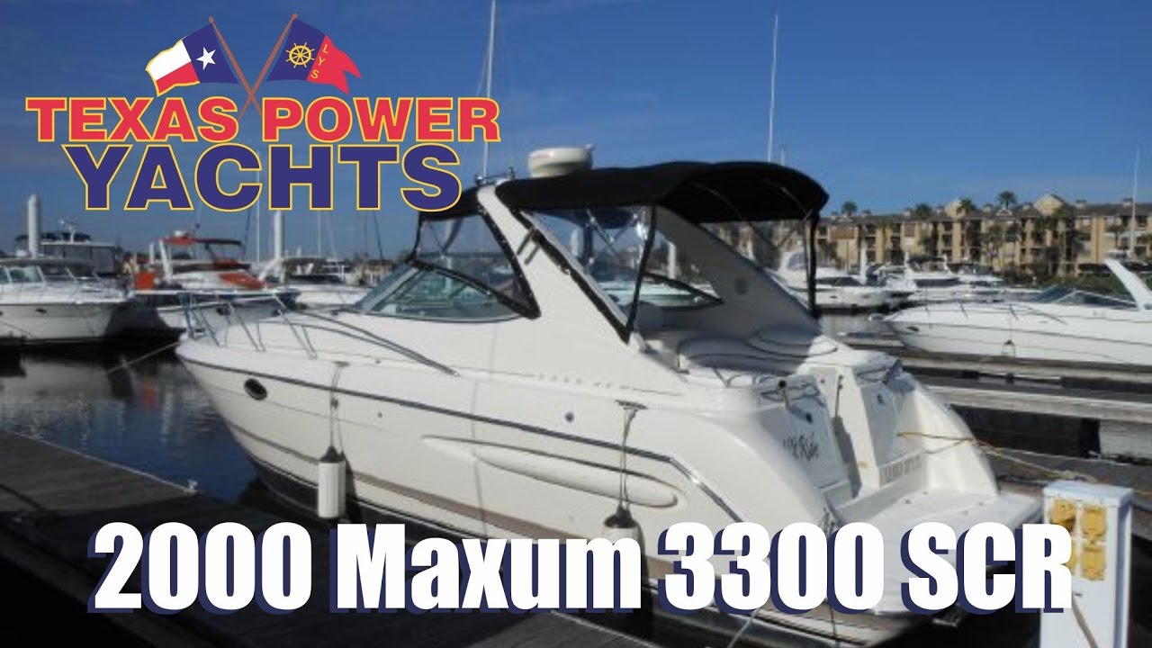 2000 Maxum 3300 SCR express cruiser for sale at Texas Power Yachts