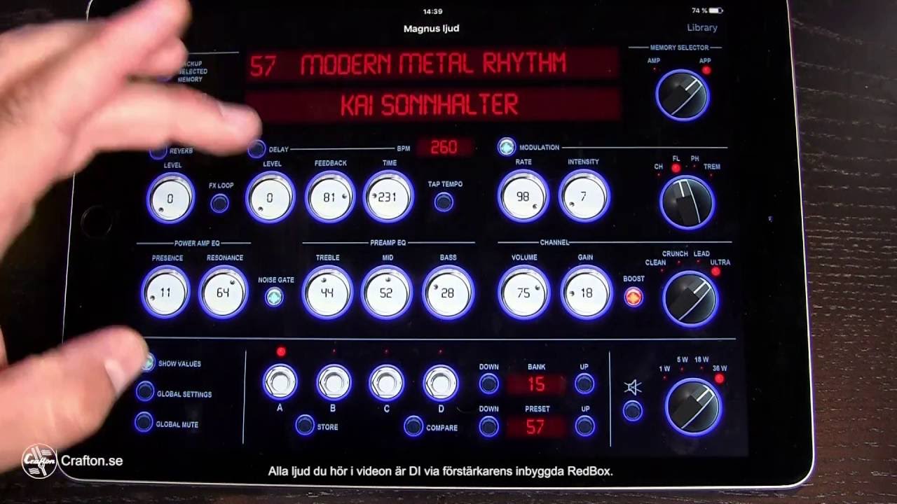 Hughes & Kettner GrandMeister 36 - Wifi och app