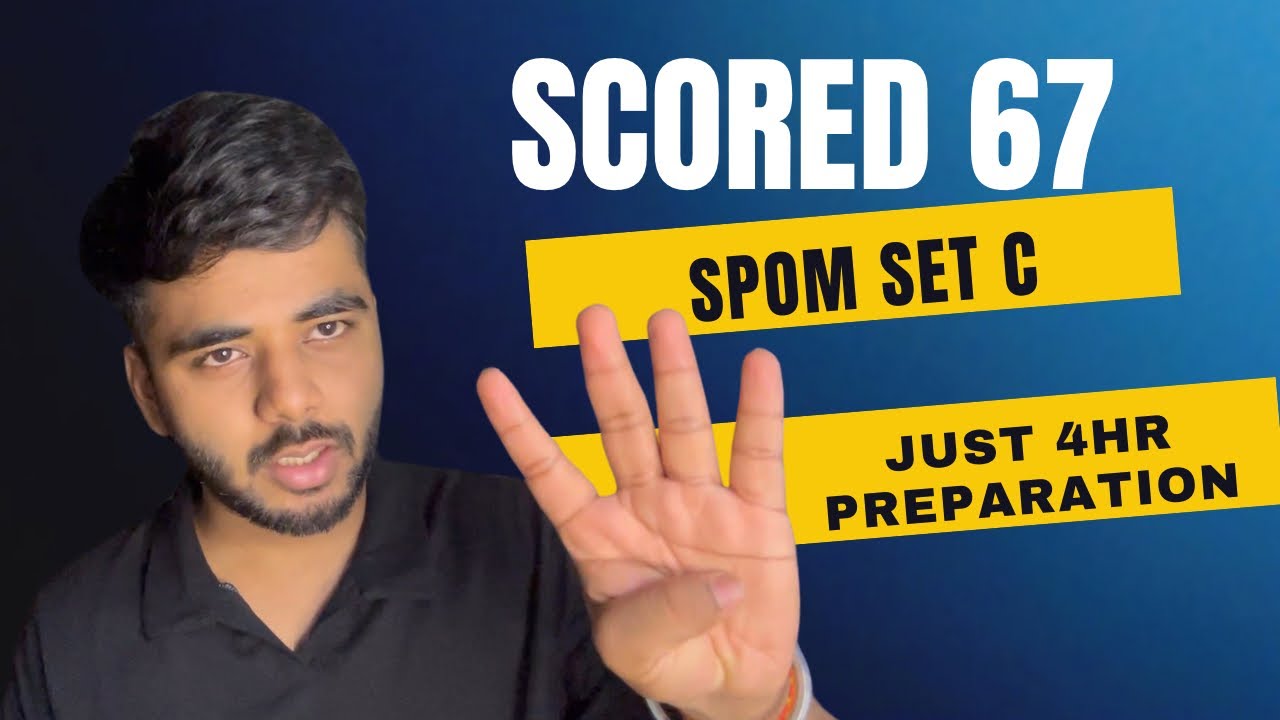 SPOM Set C CLEARED with Only 4 Hours Prep! 😱🔥 | CA Student Hack!