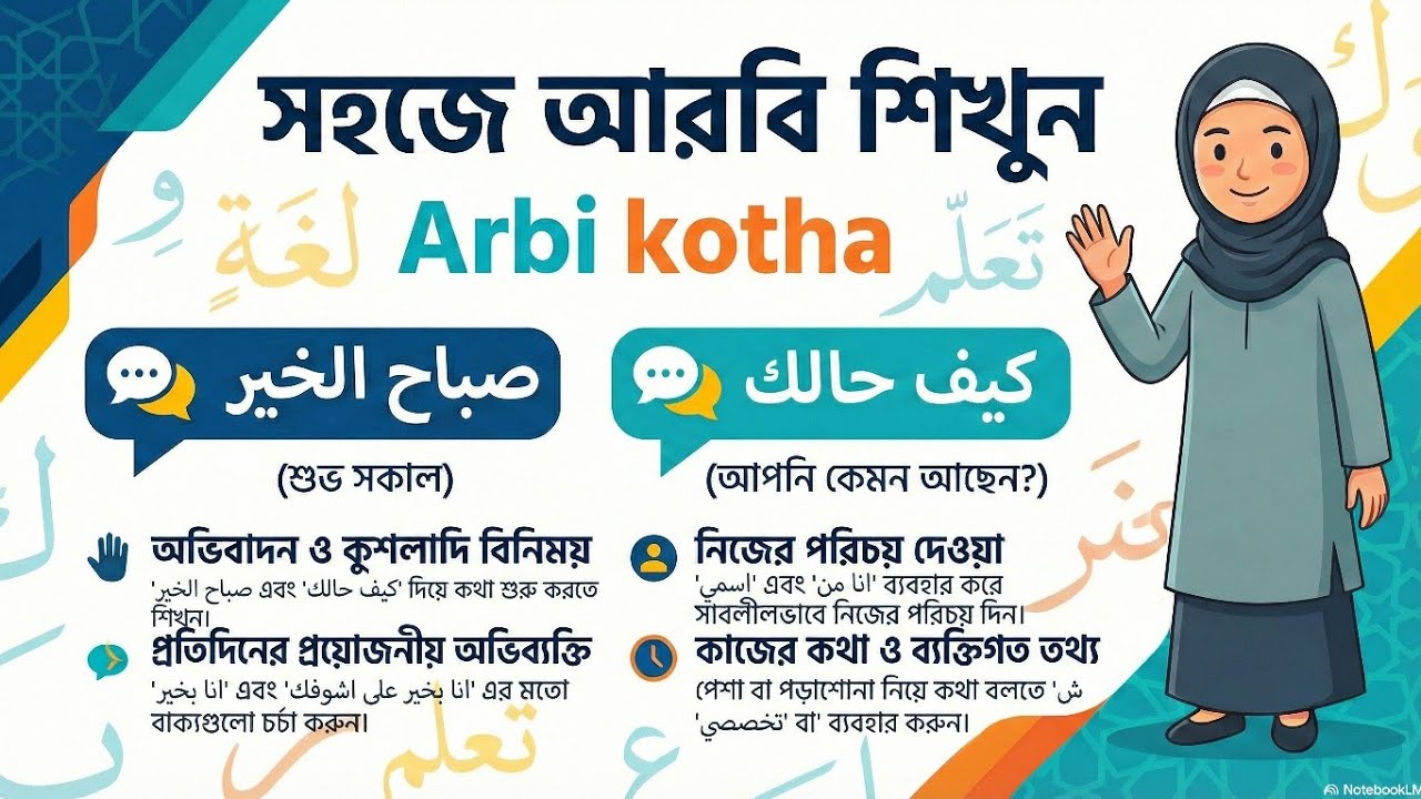 সহজে আরবি ভাষা শিক্ষা: প্রতিদিনের প্রয়োজনীয় বাক্য ও কথোপকথন | Spoken Arabic Phrases | Arbi kotha
