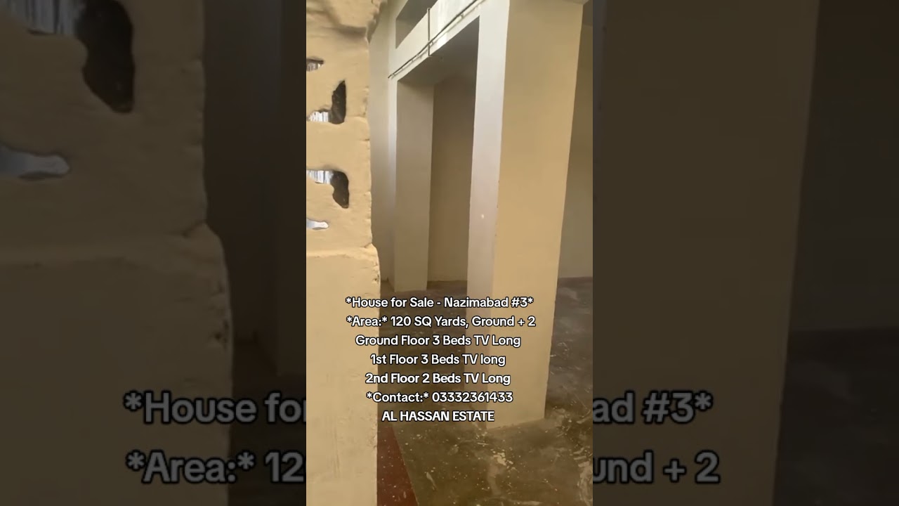 House for Sale - Nazimabad #3 Area 120 SQ Yards, Ground +2 , 03332361433 #1k #karachipropertyforsale