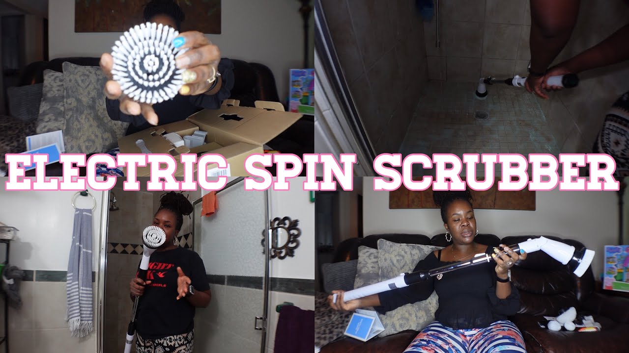 Sweepulire Electric Spin Scrubber, Adjustable Extension Arm /  clean my bathroom with me | demo