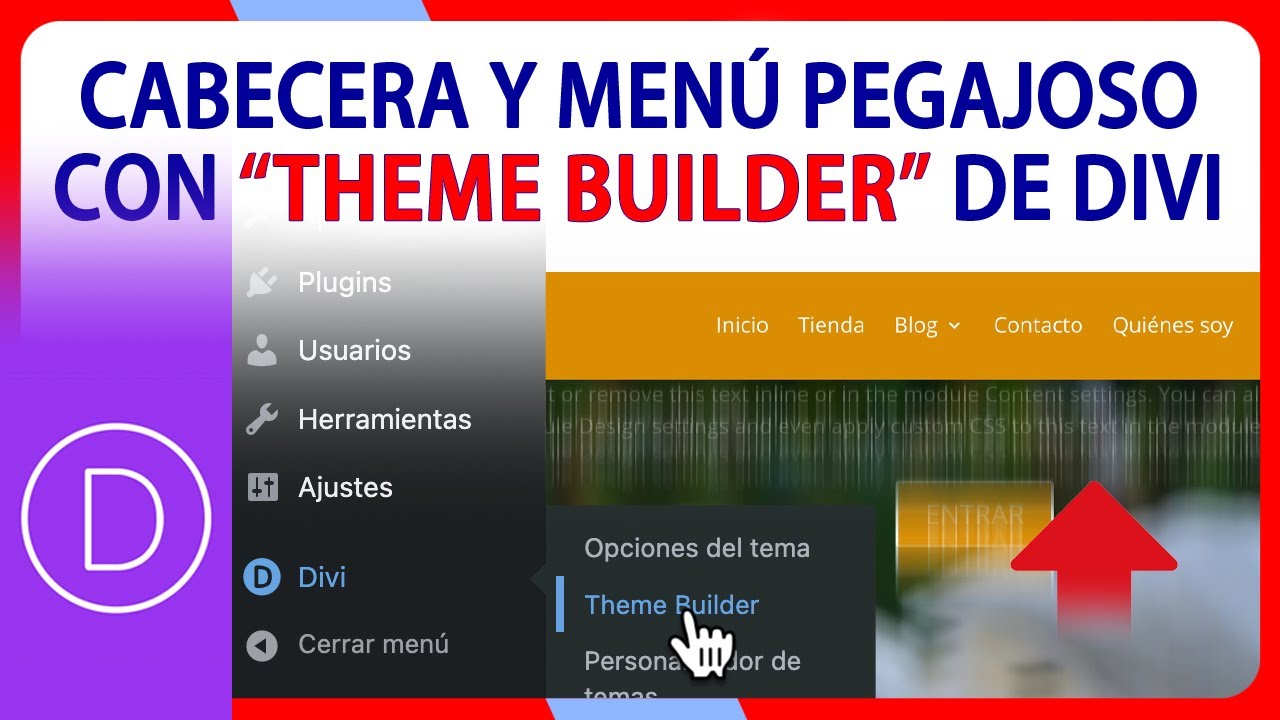 Configurar una cabecera flotante con menú fijo o pegajoso en Divi con 