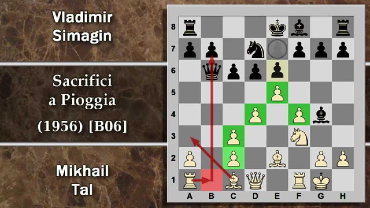 Partite Commentate di Scacchi 108 - Tal vs Simagin - Sacrifici a Pioggia - 1956 [B06]