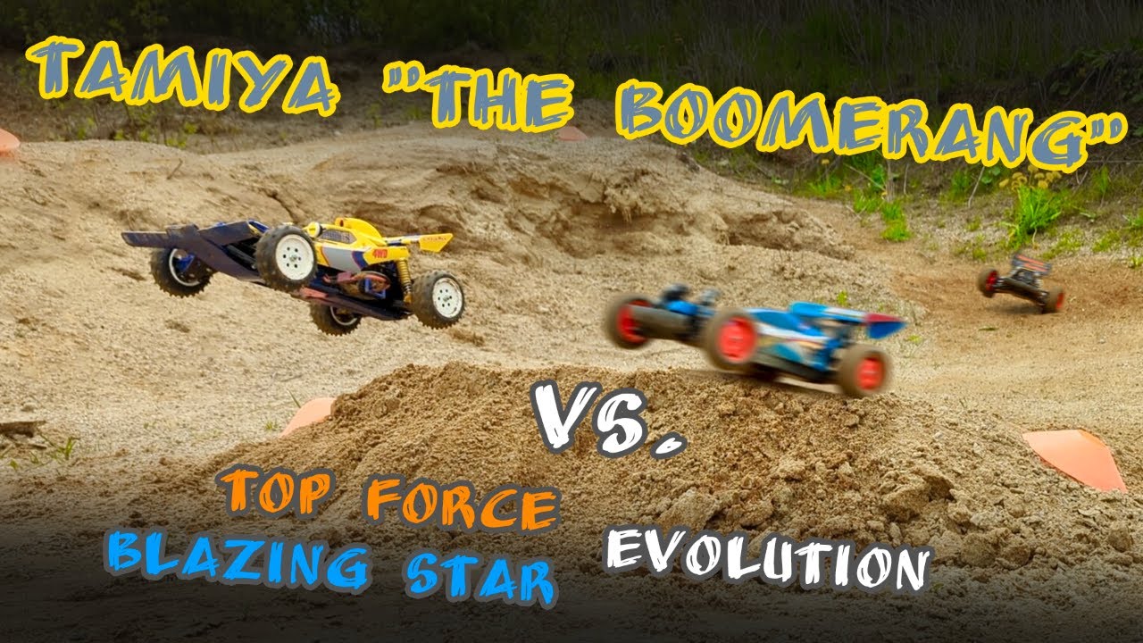 Tamiya Buggy Session - Boomerang vs. Top Force Evolution & Blazing Star Evo