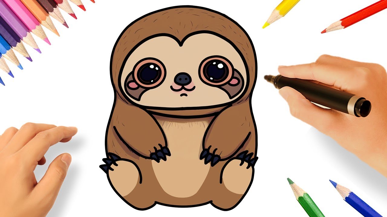 COMMENT DESSINER UNE PARESSE KAWAII 🦥| DESSINER DES ANIMAUX KAWAII