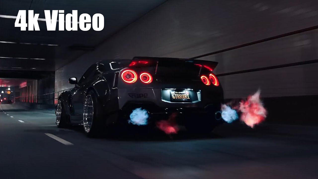 NISSAN GTR BACKFIRE 4K CINEMATIC