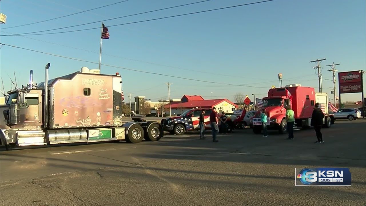 Colorado Freedom Convoy moving through Kansas