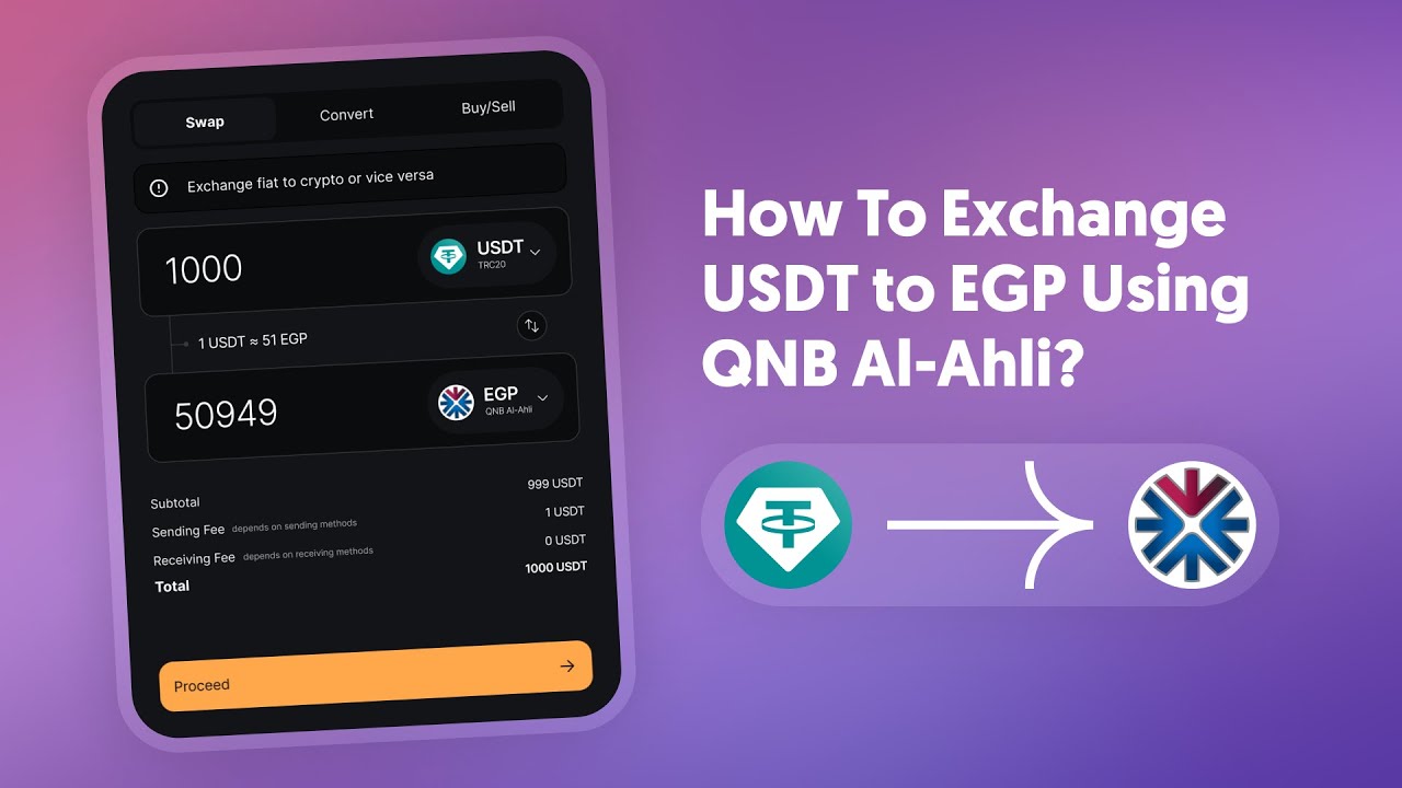 How To Exchange USDT To EGP Using Qnb Al Ahli Bank?