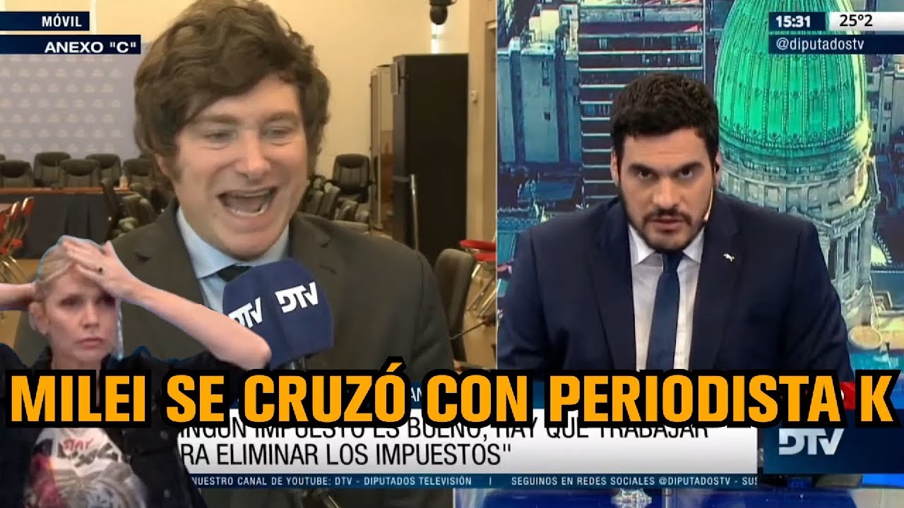 MILEI SE CRUZÓ FUERTE CON PERIODISTA K QUE LO COMPARÓ CON GUZMÁN - Milei en Diputados 23/3/2022