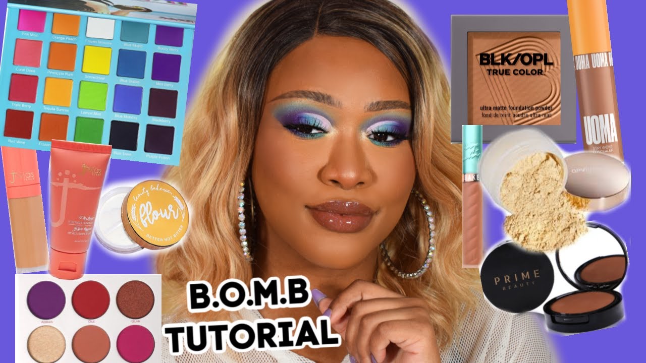 FULL FACE OF BLACK OWNED MAKEUP BRANDS! B.O.M.B TUTORIAL
