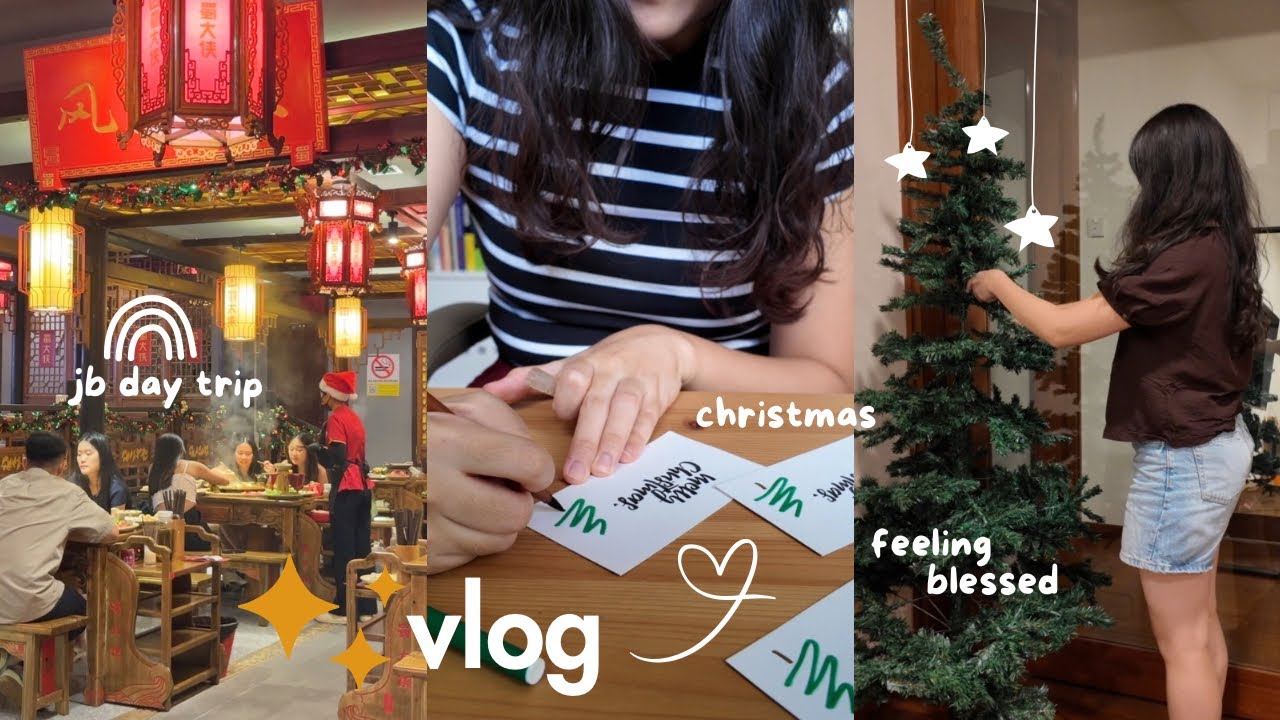 singapore vlog 🎄day trip to johor bahru 🍜 exploring mount austin, christmas season 📖
