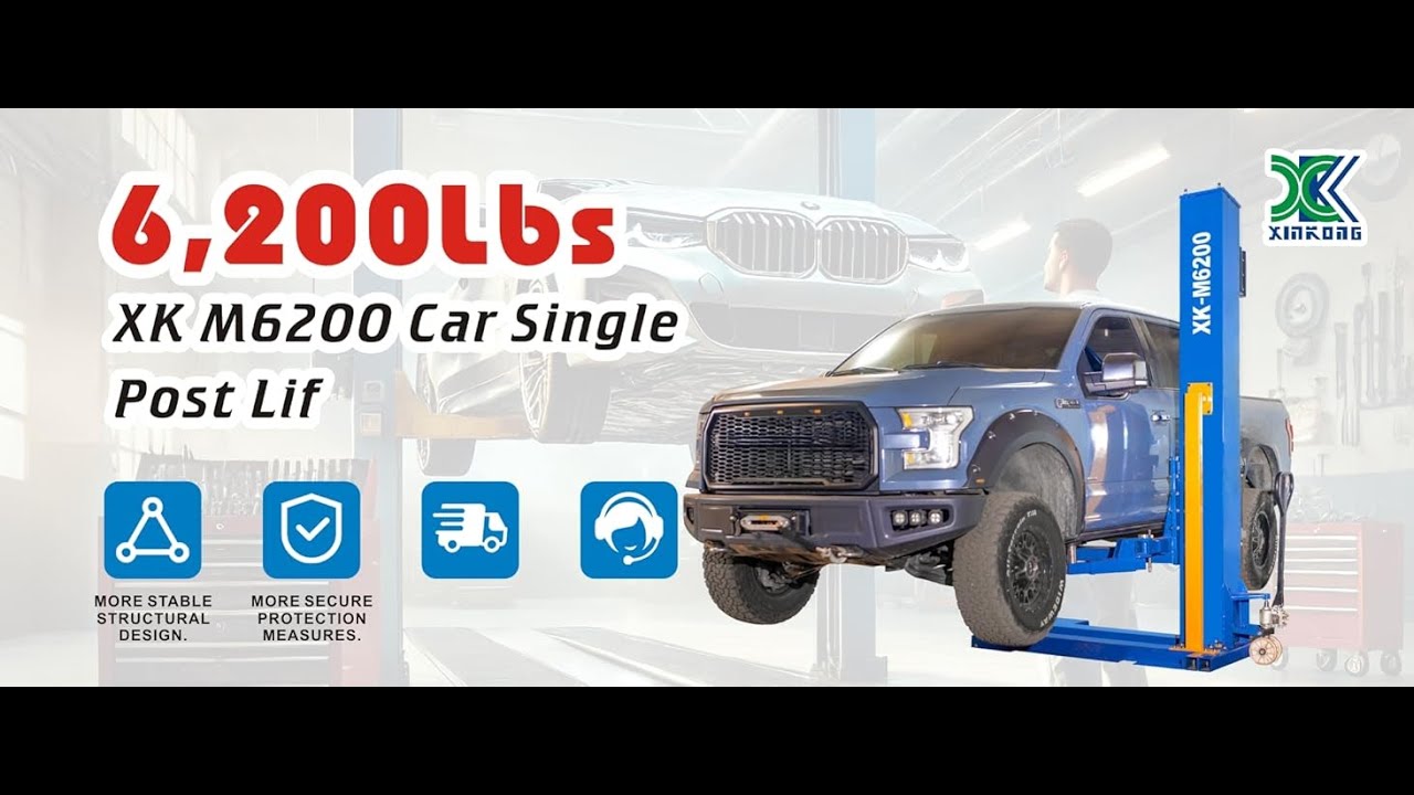 XK M6200 Single Post Lift Car Lifts 220V Unlock Mobile Repair Tool Manually