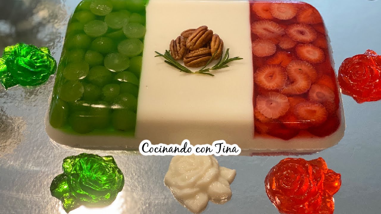 GELATINA TRICOLOR (BANDERA DE MEXICO)FIESTAS PATRIAS
