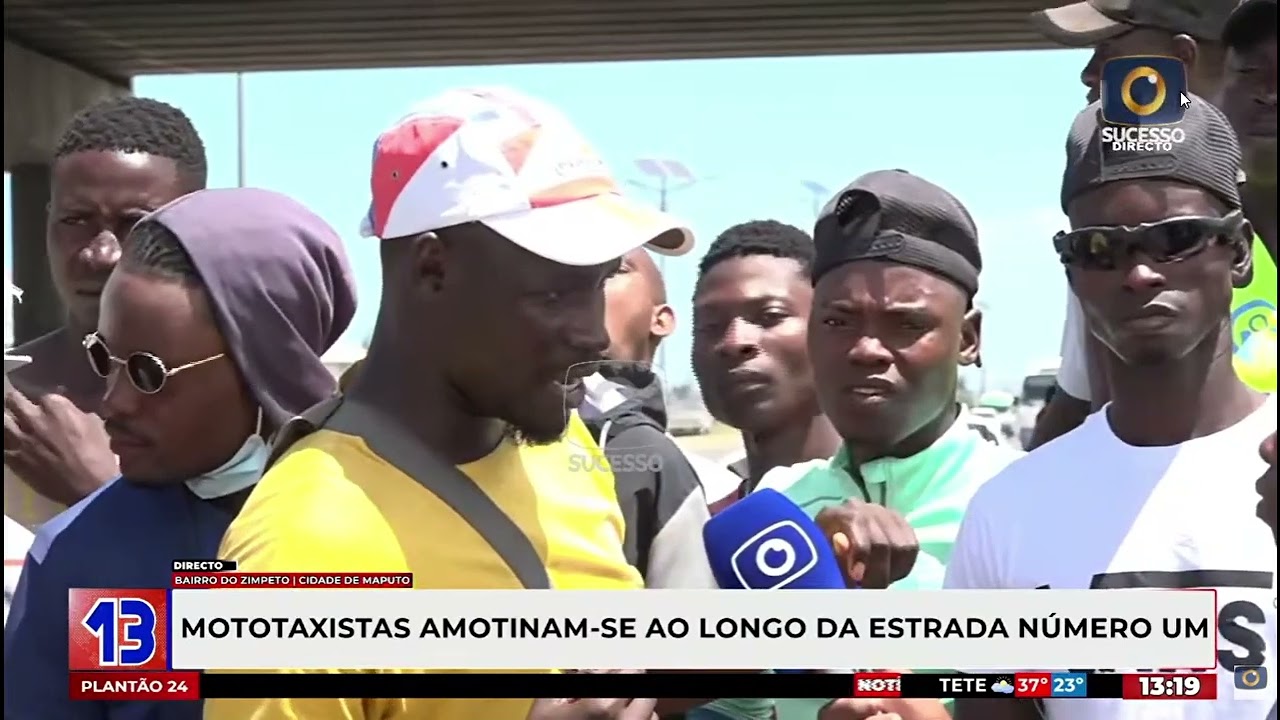 MOTO-TAXISTA AMOTINAM-SE NA EN1 APÓS SUPOSTO ASSASSINO SER LIBERTO PELA PRM, EXIGEM 