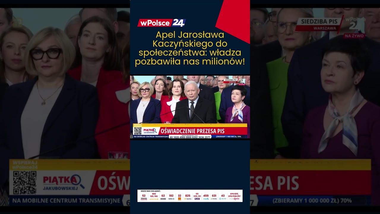 Jarosław Kaczyński apeluje: Władza pozbawiła nas milion&oacute;w!