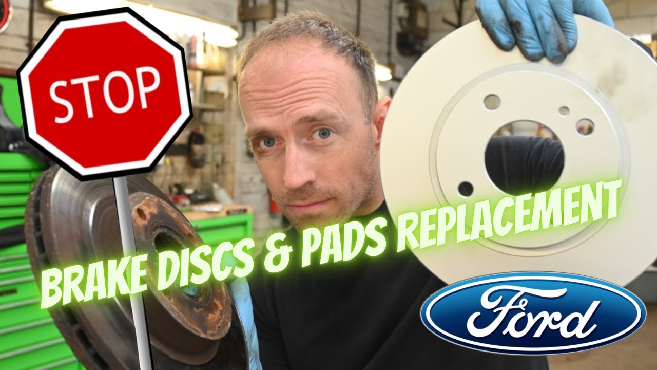 Замена передних тормозных дисков и колодок Ford Fiesta