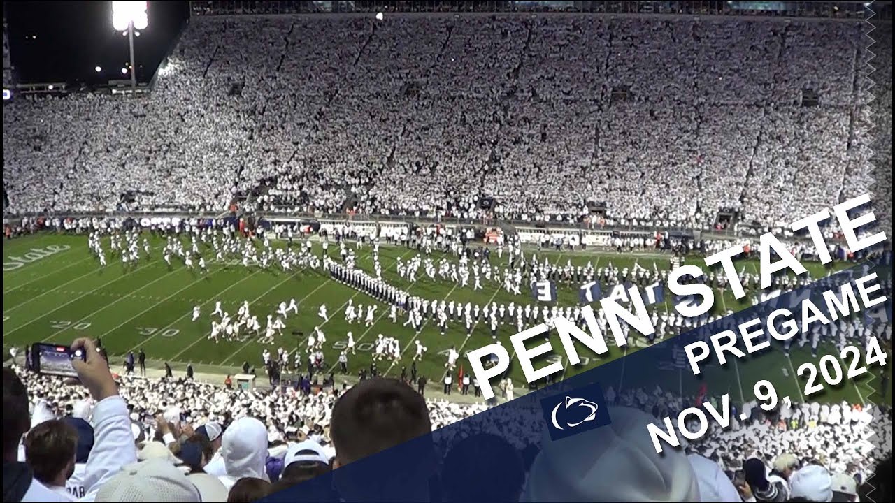 The Penn State Blue Band whiteout pregame show.  11/9/2024.