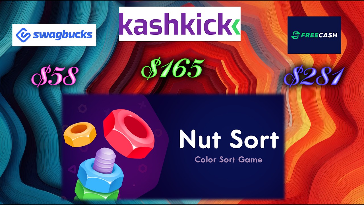 Kashkick/FreeCash: Nut Sort: Color Sorting to Level 2000/3000. Easy Stacking.