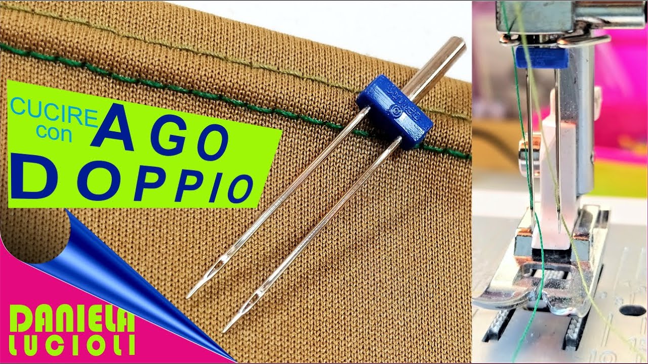 COME CUCIRE CON AGO DOPPIO A MACCHINA,AGO GEMELLO,CUCITURA DOPPIA,STRETCH,JERSEY,LYCRA TUTORIAL DIY